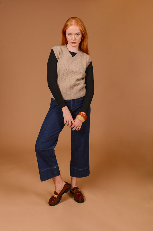 Christina Cable Knit Vest