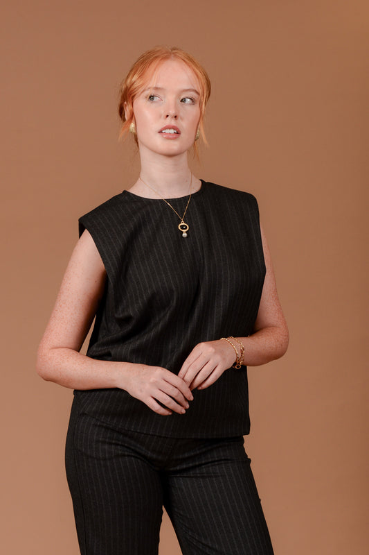 Lara Top with Shoulder Pads