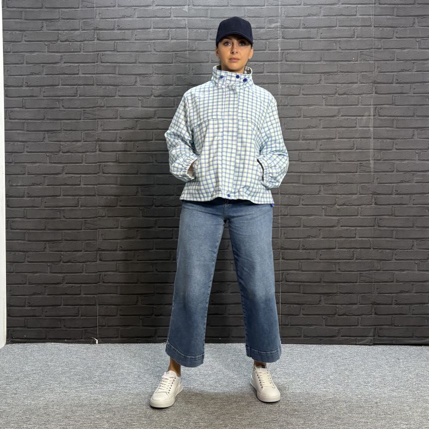 Sorcha Check Utility Jacket in Blue