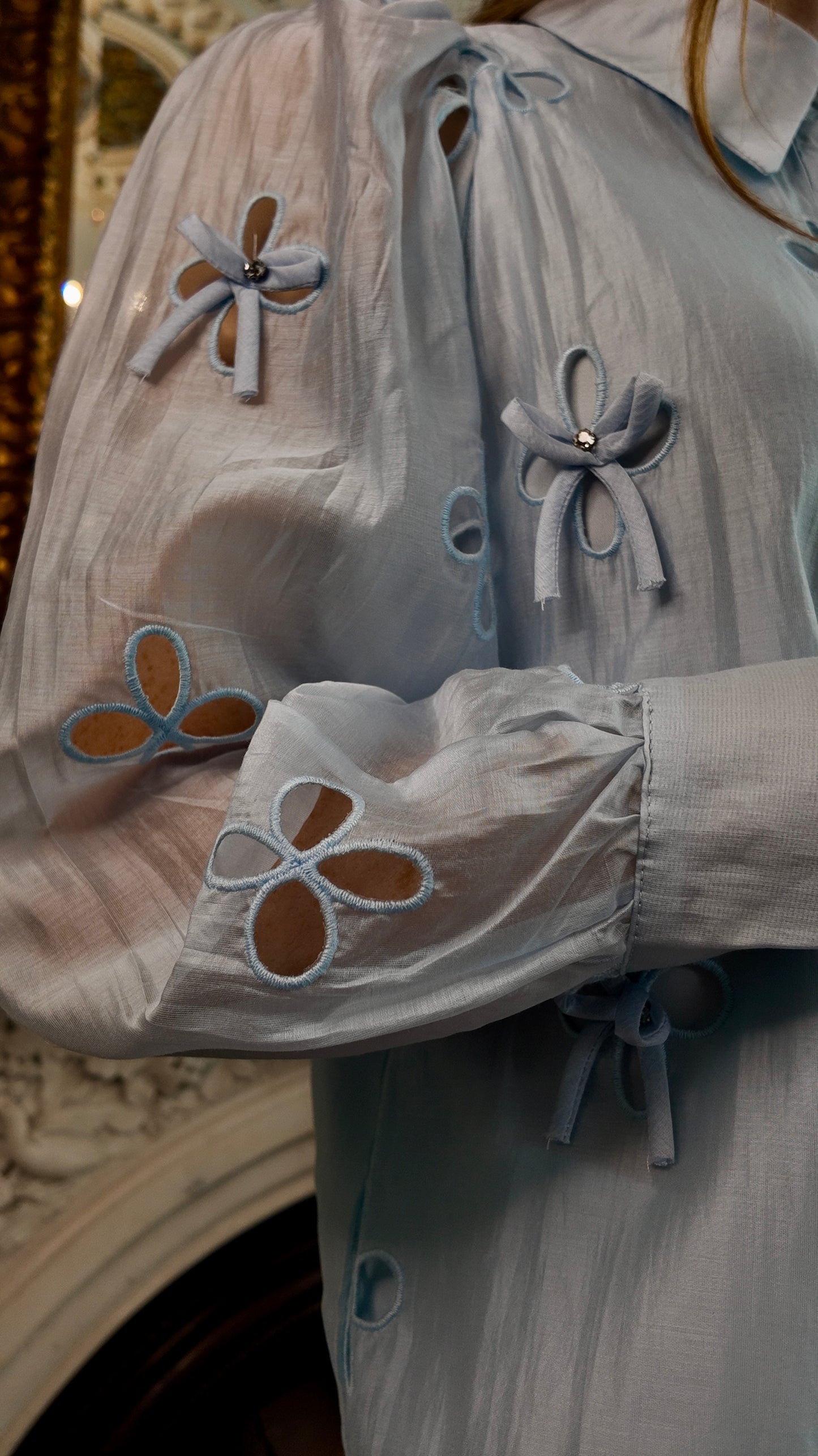 Ellen Blue Floral Shirt