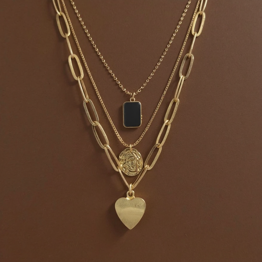 Lizzie Triple Pendant Necklace