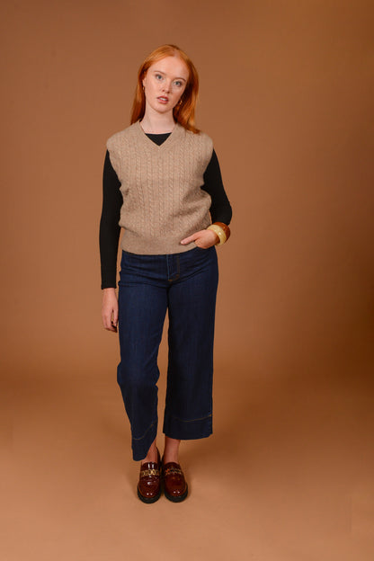 Christina Cable Knit Vest