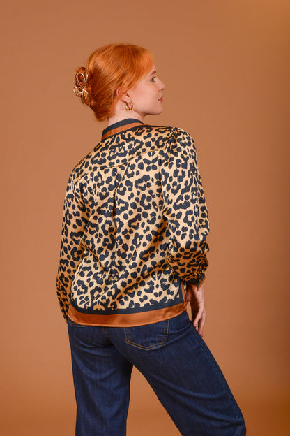 Eimear Leopard Print Tie Blouse