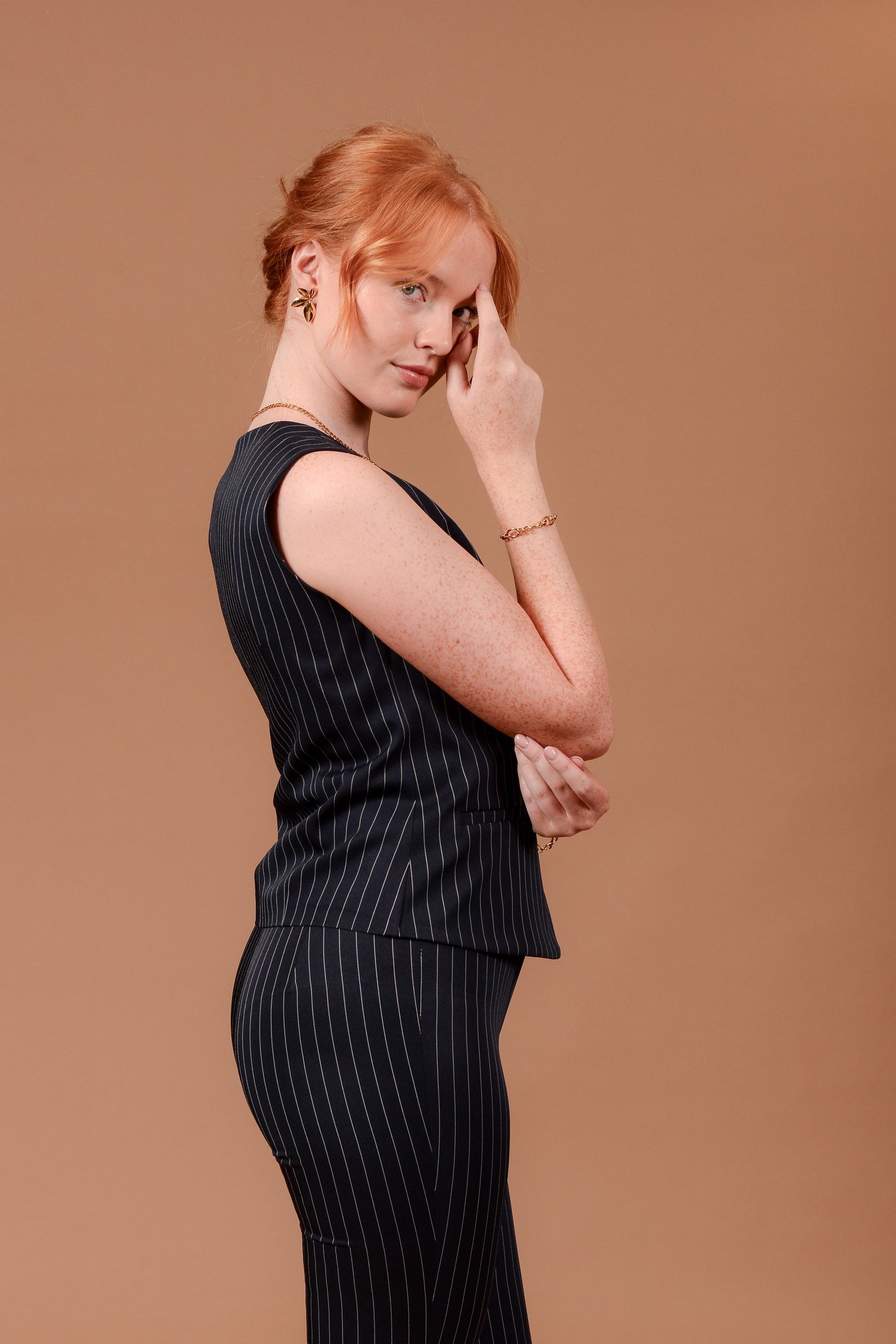 Heather Pinstripe Waistcoat