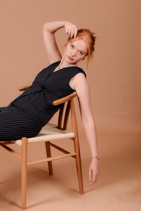 Heather Pinstripe Waistcoat