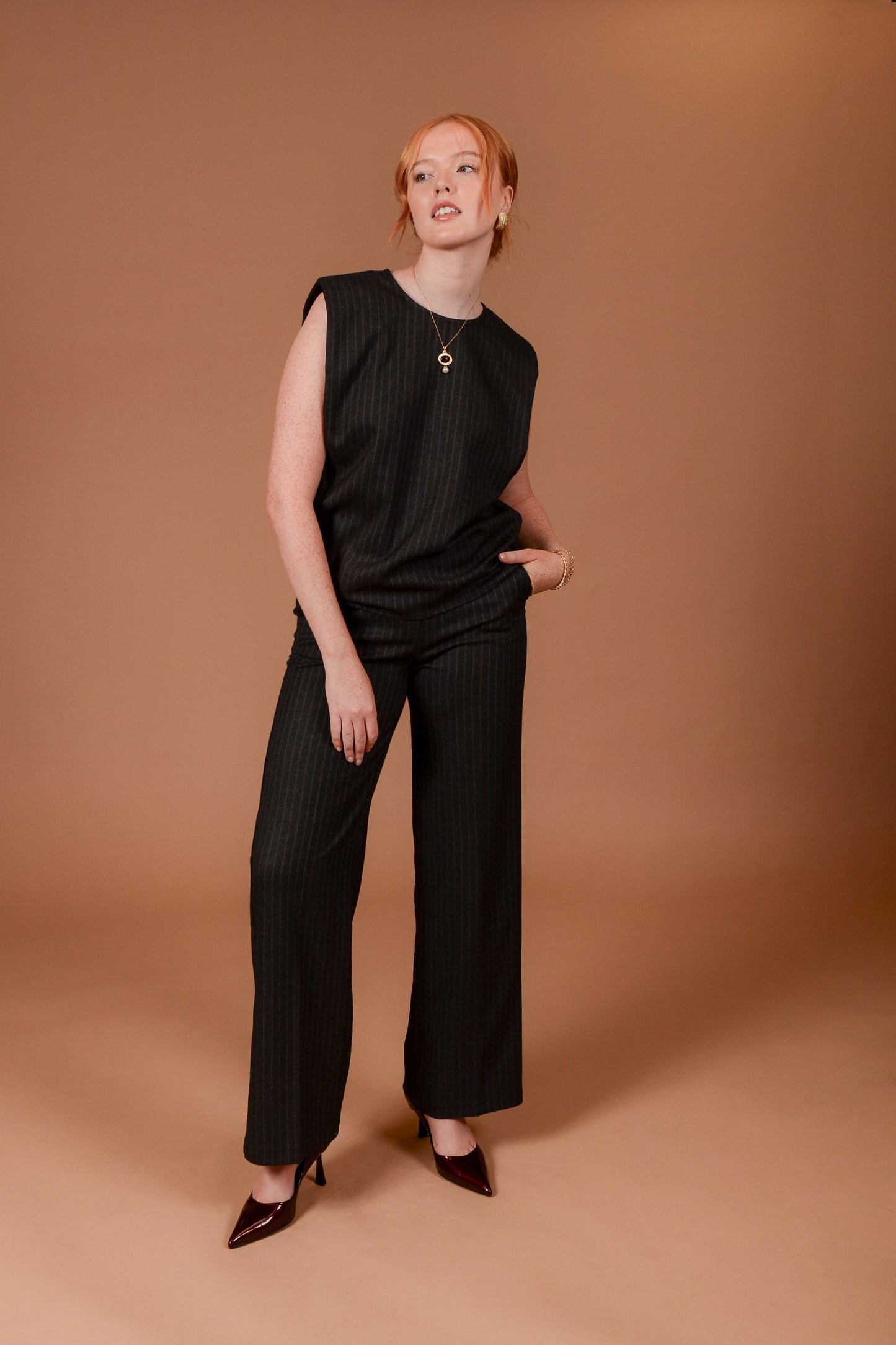 Lara Top with Shoulder Pads