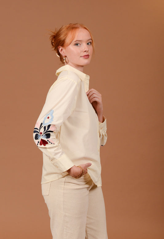 Charli Shirt with Embroidered Sleeve