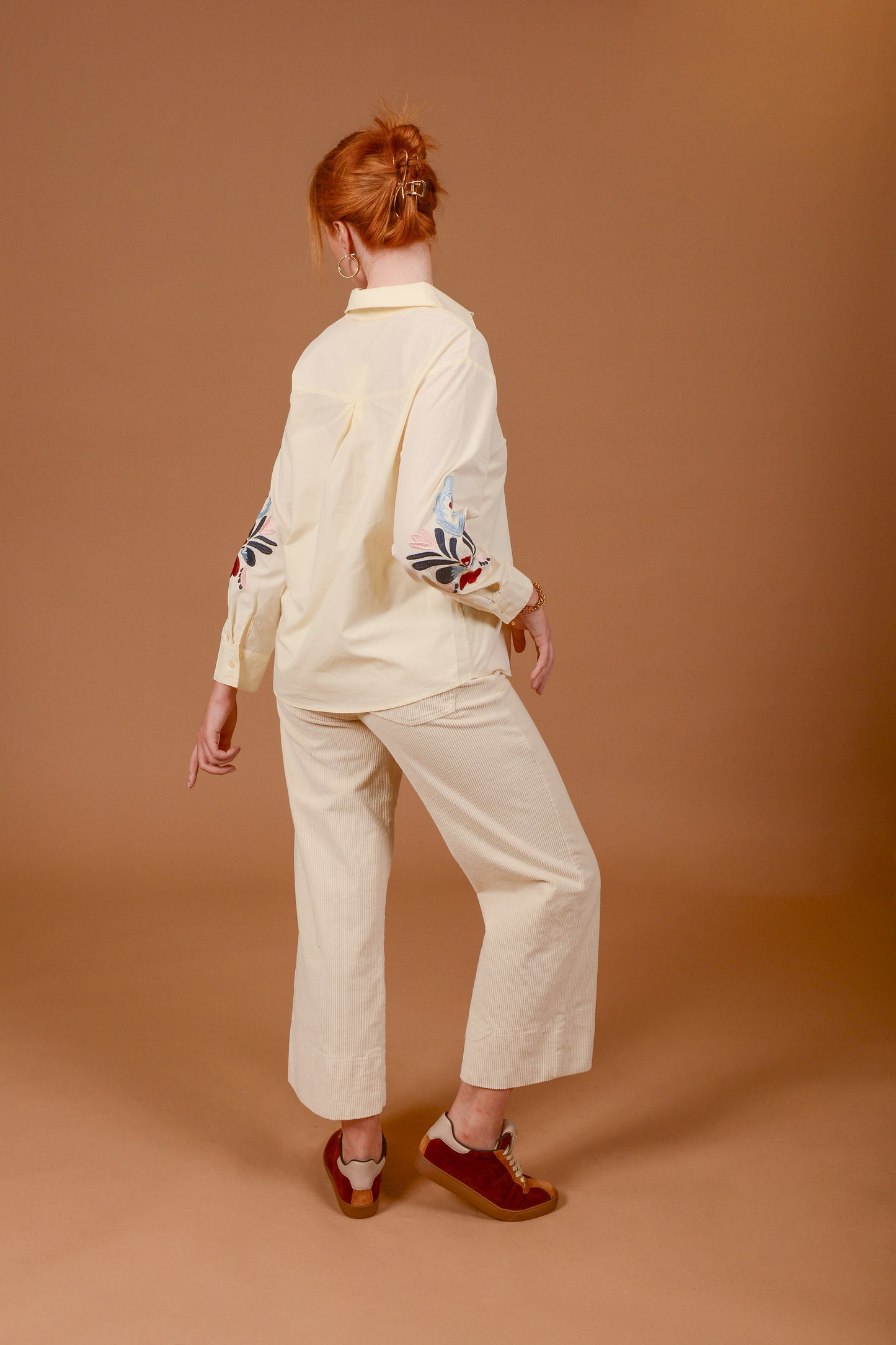 Charli Shirt with Embroidered Sleeve