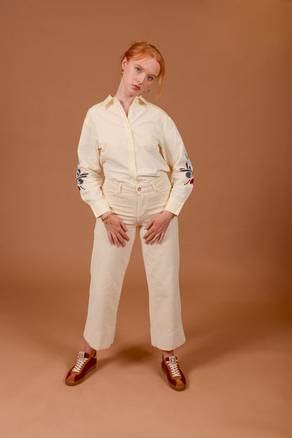 Charli Shirt with Embroidered Sleeve