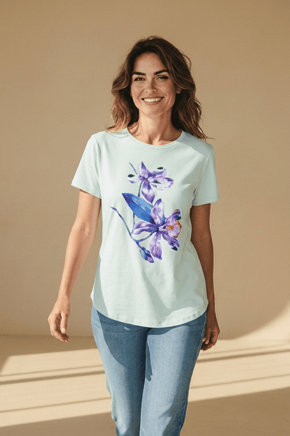 Bella Artistic Floral T-Shirt Green