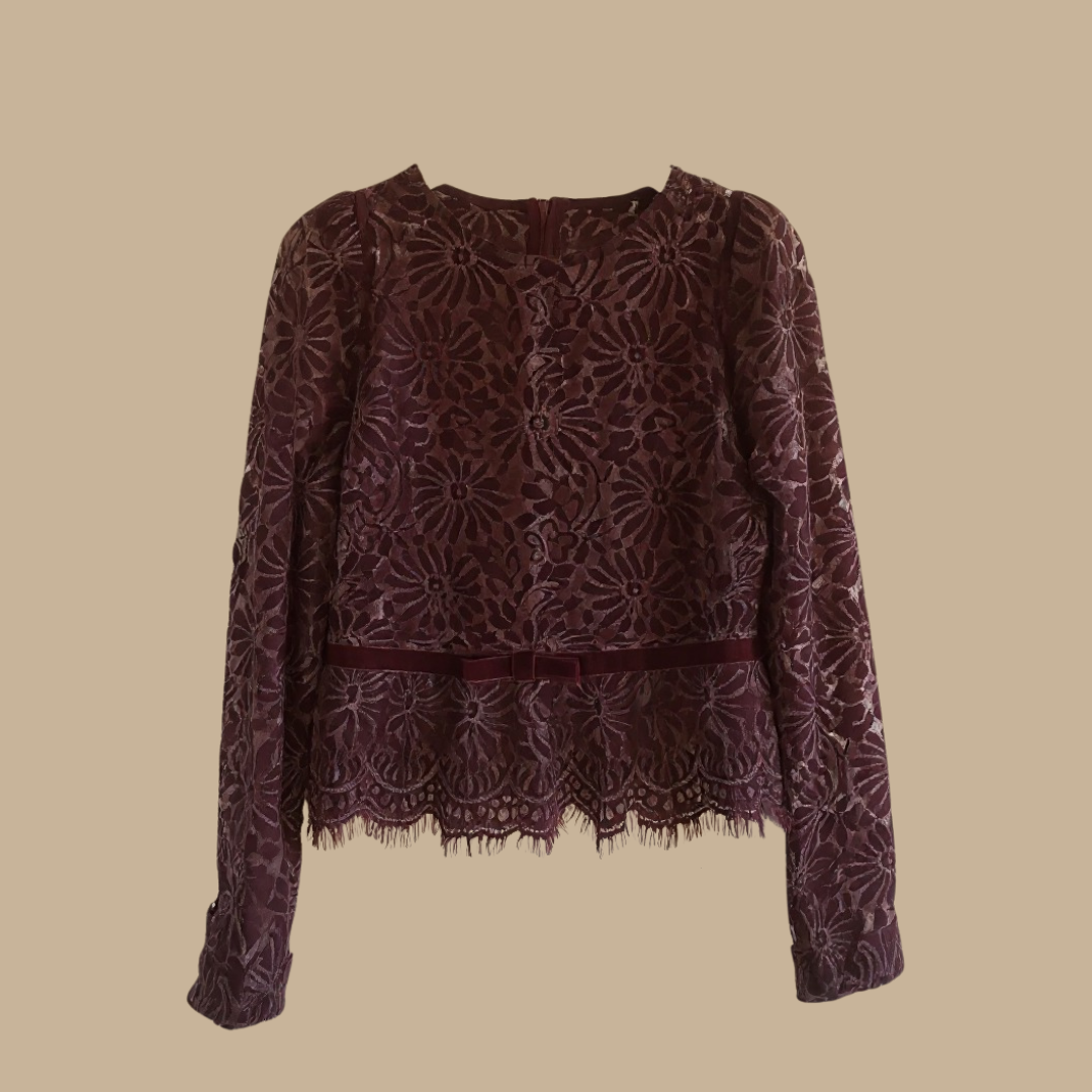 Emma Lace top-Plum