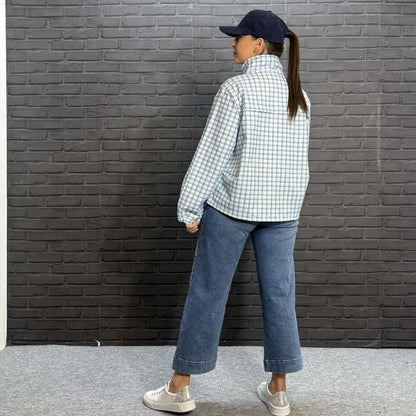 Sorcha Check Utility Jacket in Blue