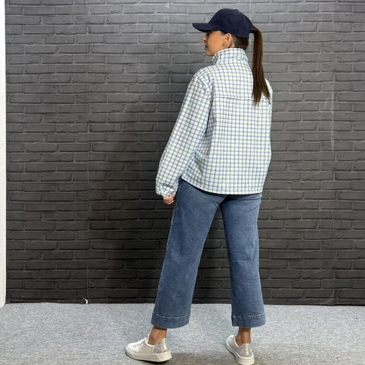 Sorcha Check Utility Jacket in Blue