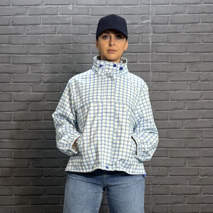 Sorcha Check Utility Jacket in Blue