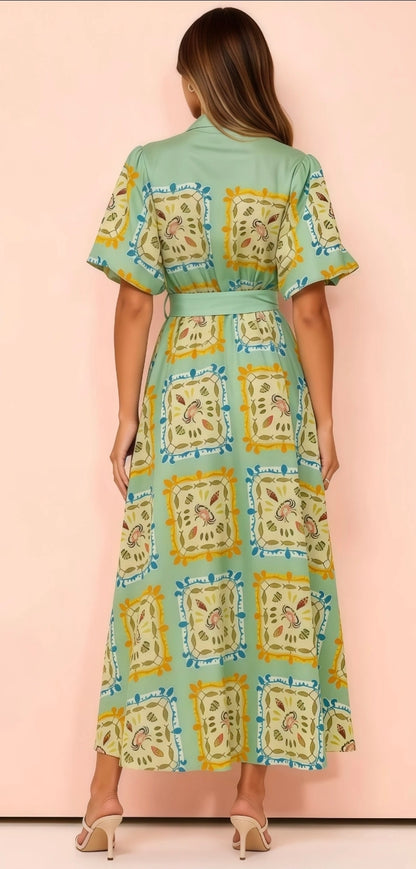 Rachael Short sleeve Belted Shirt Dress