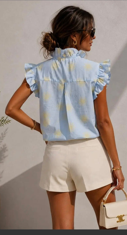 Emma Sunprint short sleeve blouse
