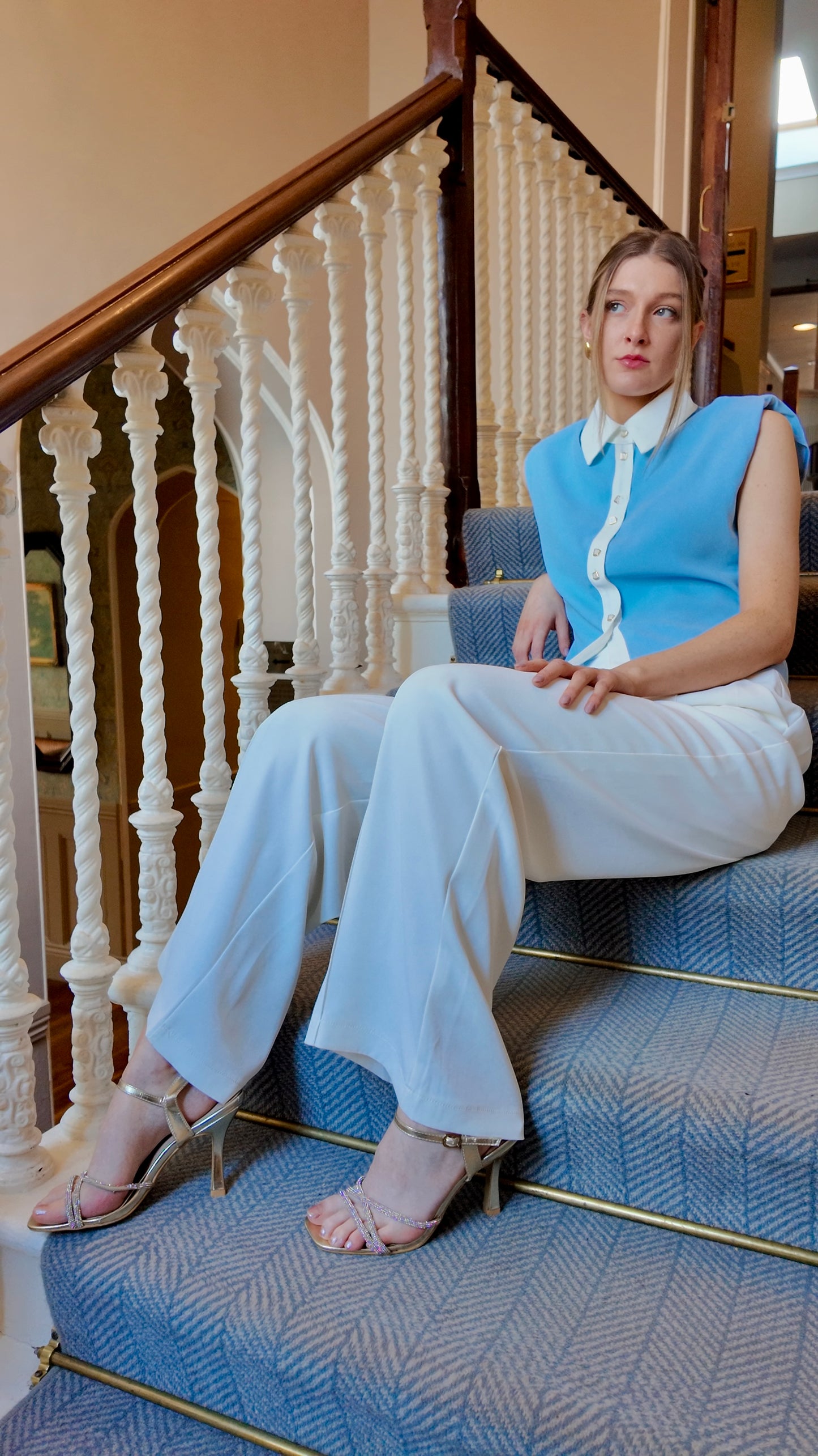 Emily Shirty Top with Shoulder Pads