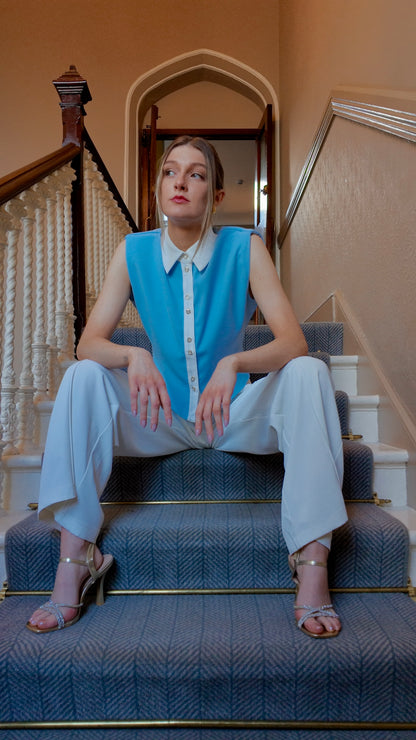 Emily Shirty Top with Shoulder Pads