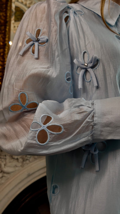 Ellen Blue Floral Shirt