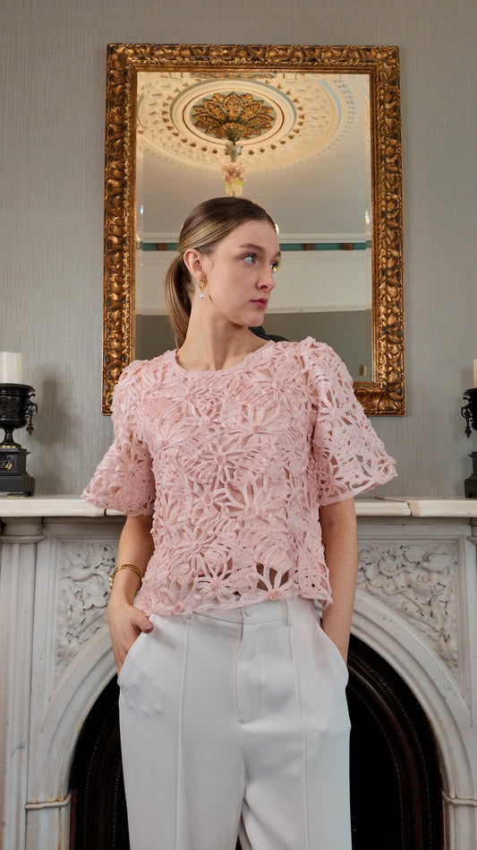 Ellie Lace Baby Pink Top