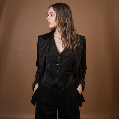 Athena Velvet Trousers in Brown