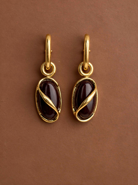 Georgia Burgundy statement earrings