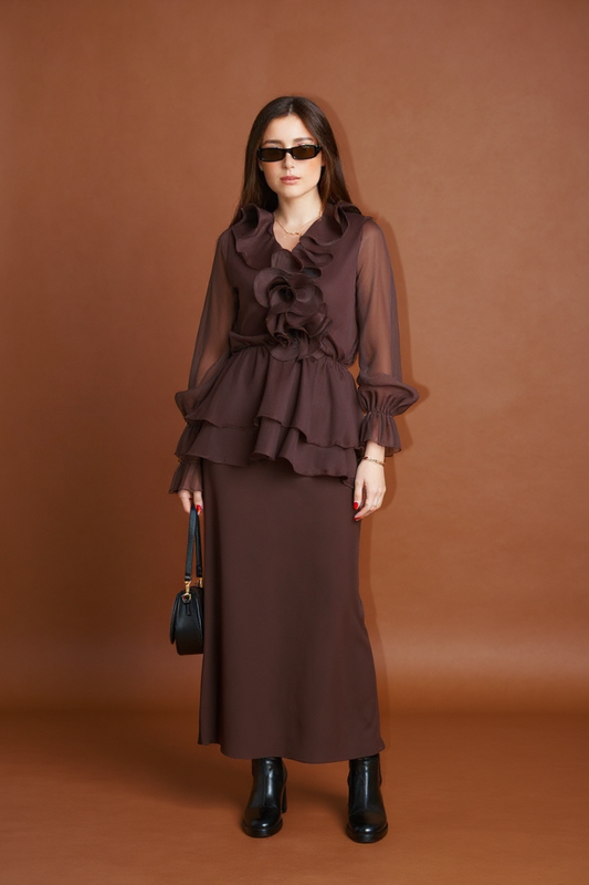 Elise Blouse in Burgundy