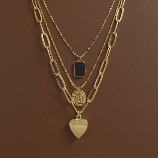 Lizzie Triple Pendant Necklace