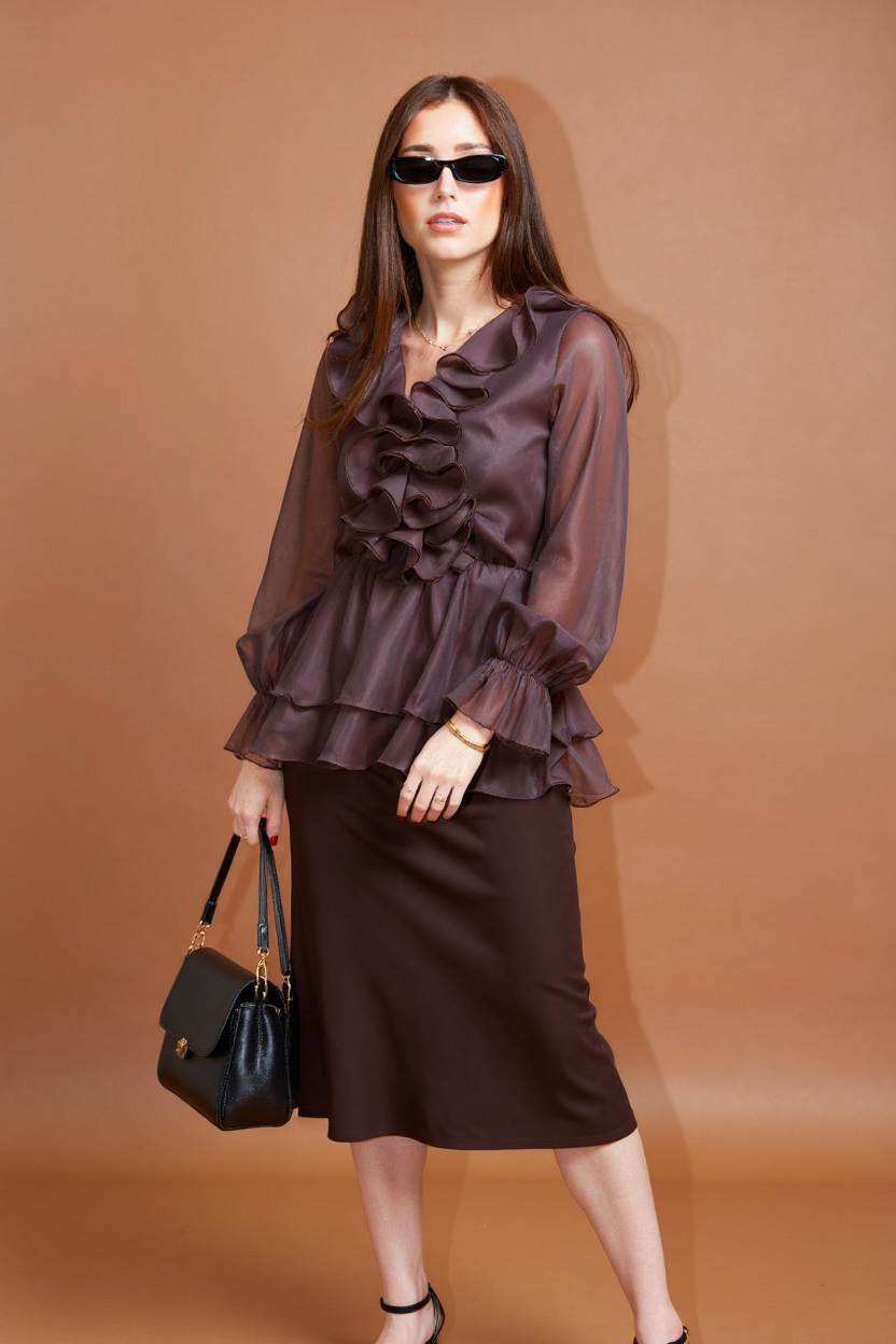 Elise Blouse in Burgundy